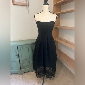 Antonio Melani Strapless A-Line Black Lace Dress